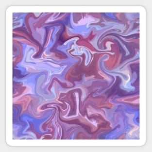 Fantasy Unicorn Silk Marble - Lilac Purple, Cornflower Blue, and Soft Pink Liquid Paint Pattern Sticker